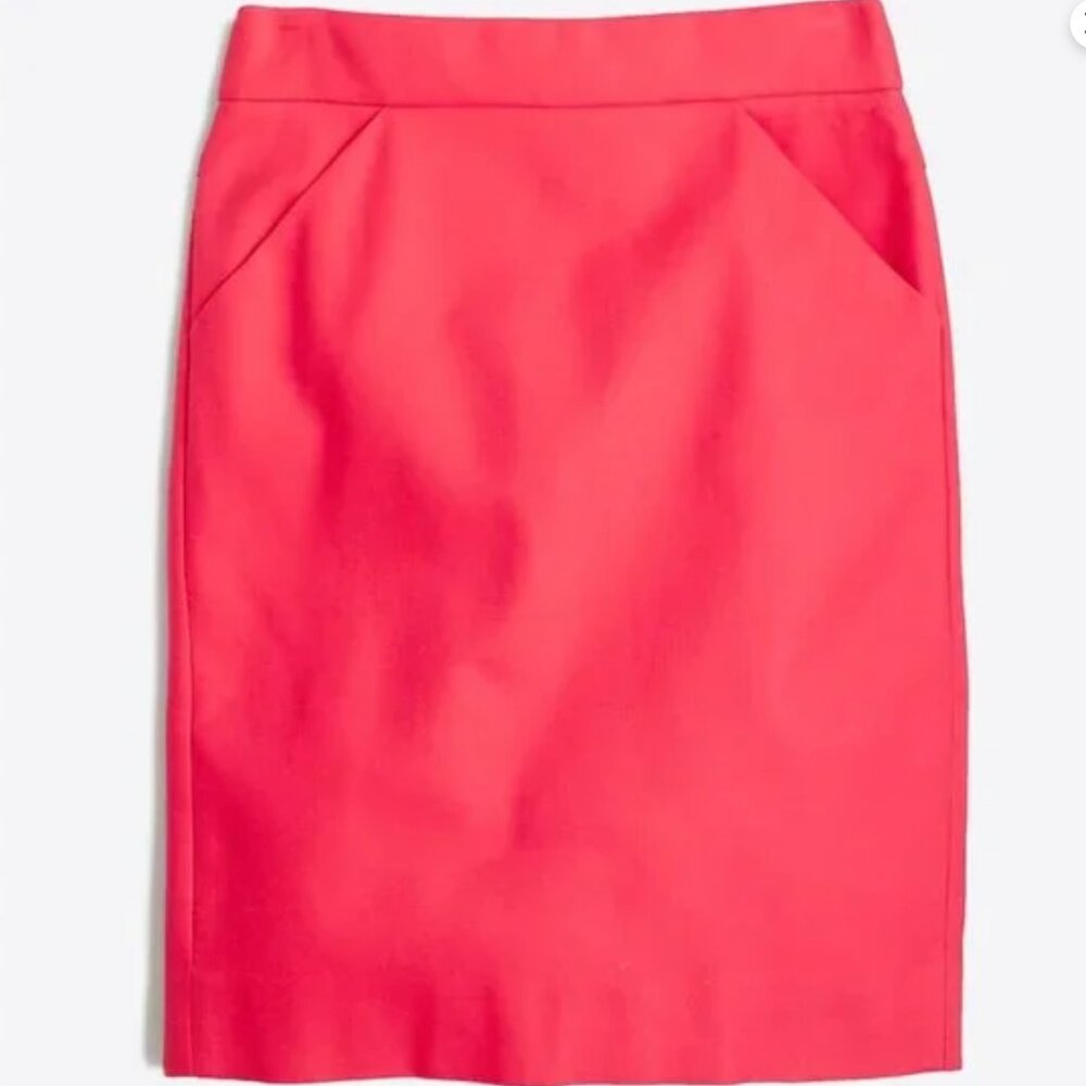 J Crew Bold Coral Pencil Skirt - Chic and Sophisticated
